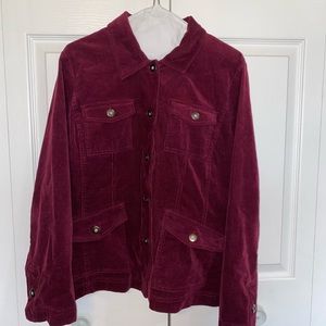 Maroon Christopher & Banks corduroy jacket